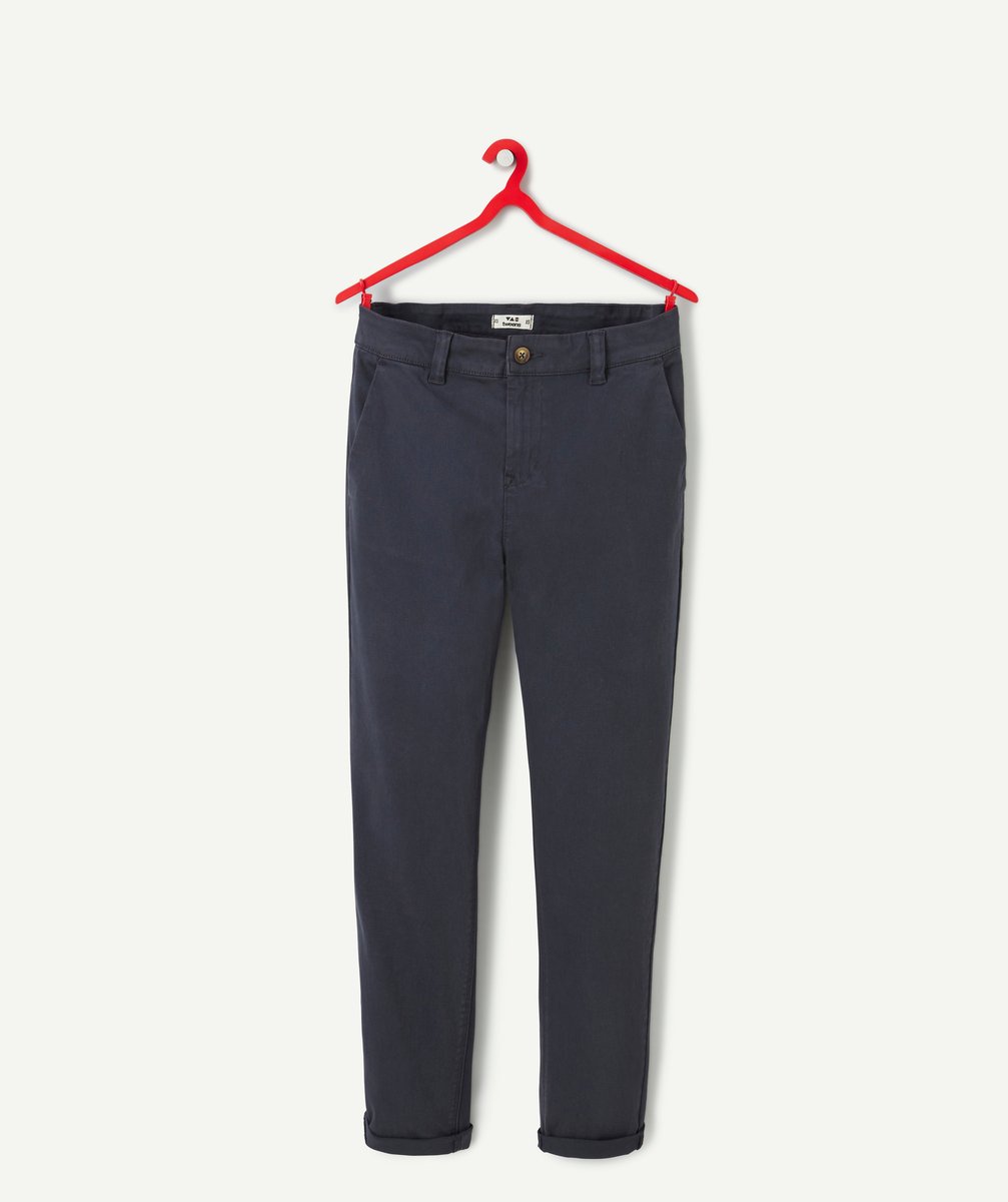 Navy blue recycled fiber chino pants