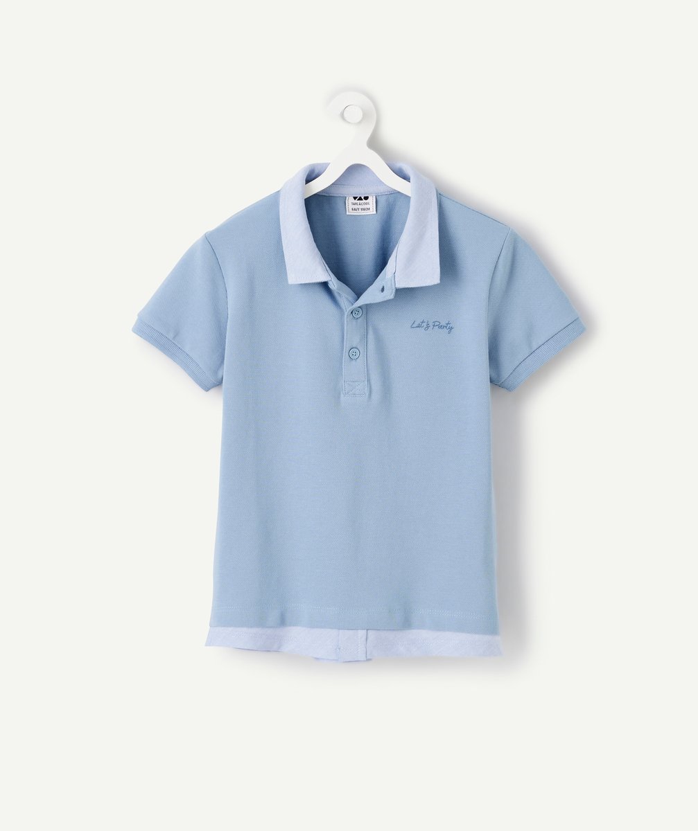 Boy's polo shirt, short-sleeved, blue