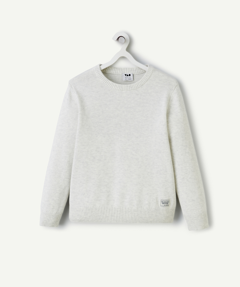 Boy's long-sleeved sweater grey mottled