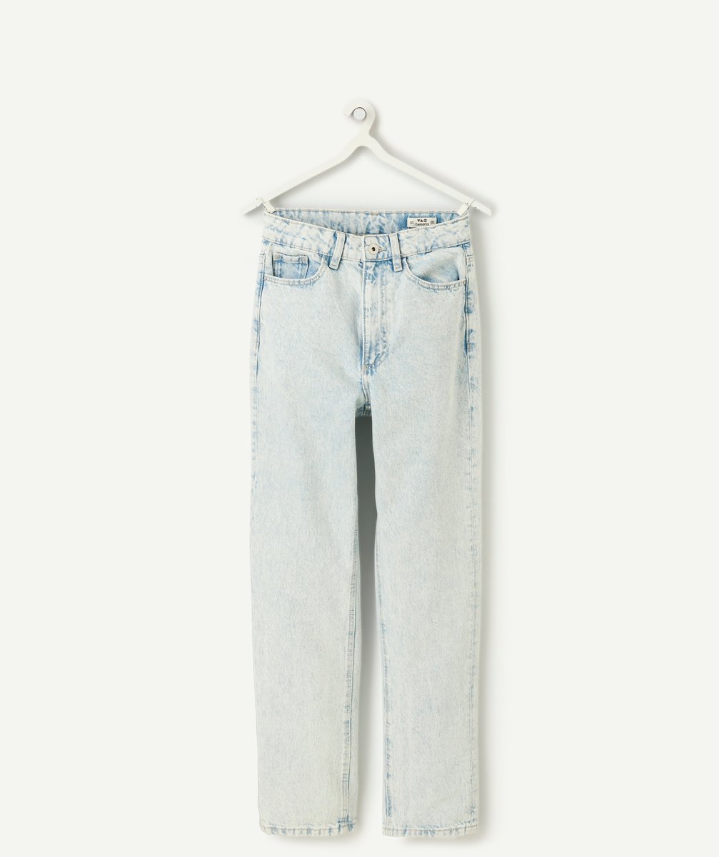 Faded blue straight jeans for girls