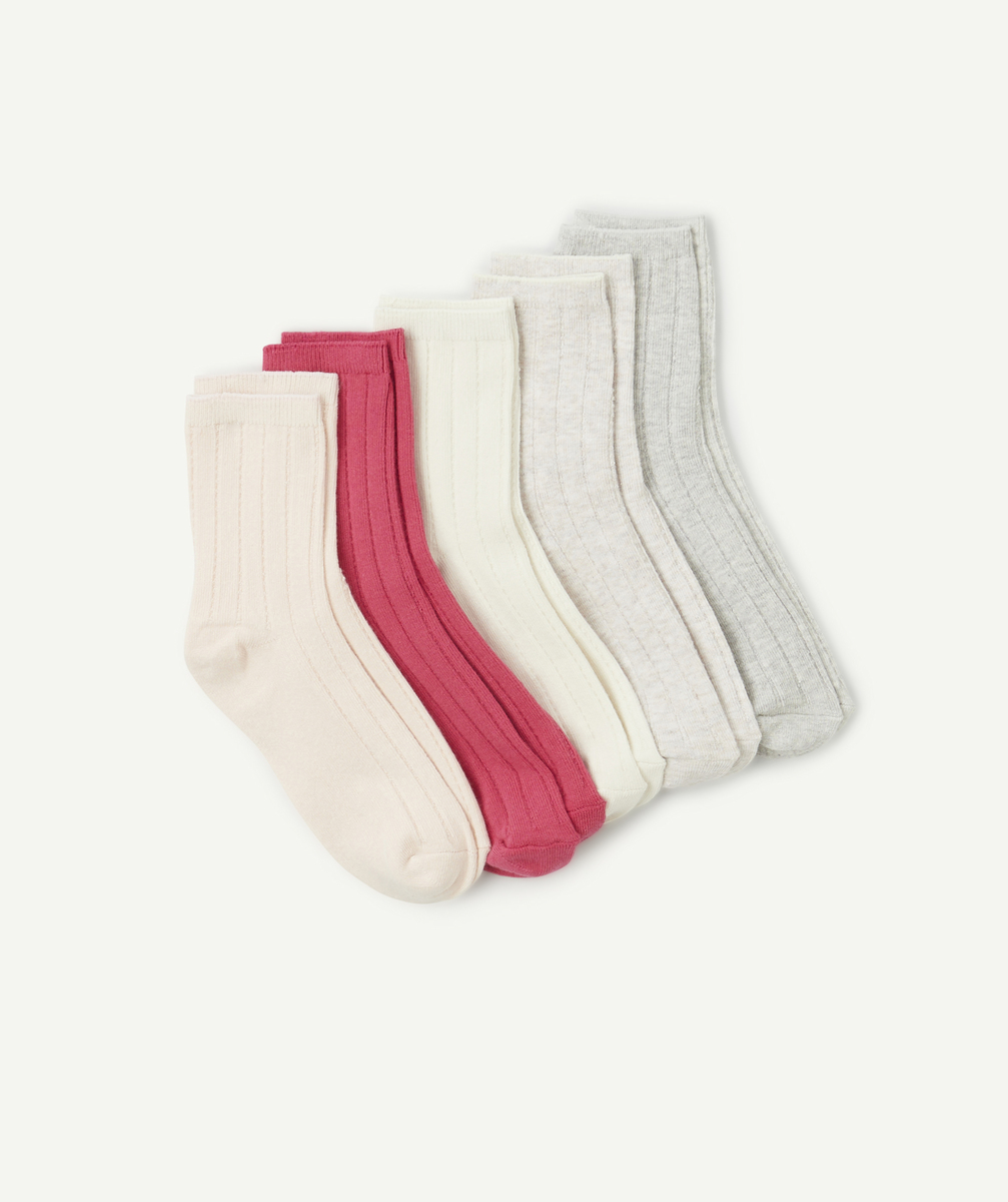 Pack of 5 organic cotton socks for girls
