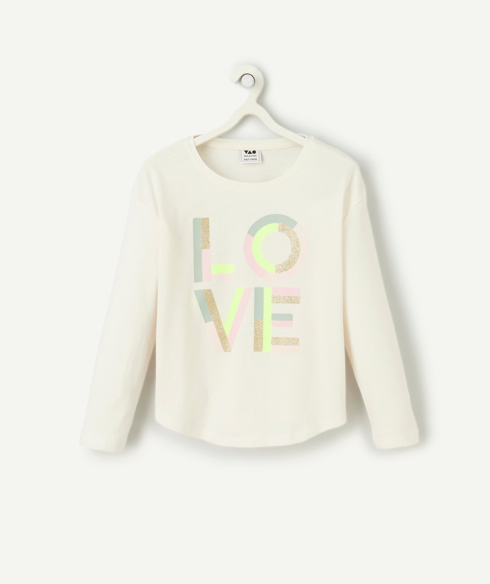 Girl's long-sleeved t-shirt with "love" inscription