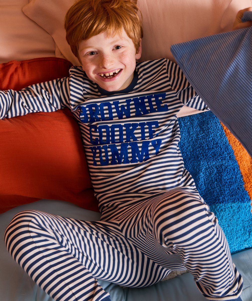 Brownie cookie yummy" striped pyjamas for boys