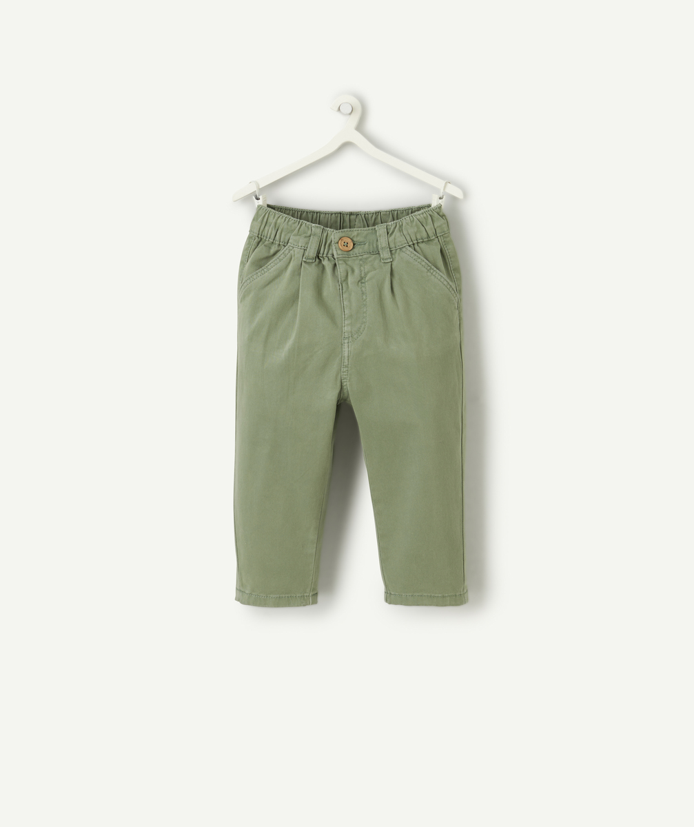 Straight-leg green pants for baby boys