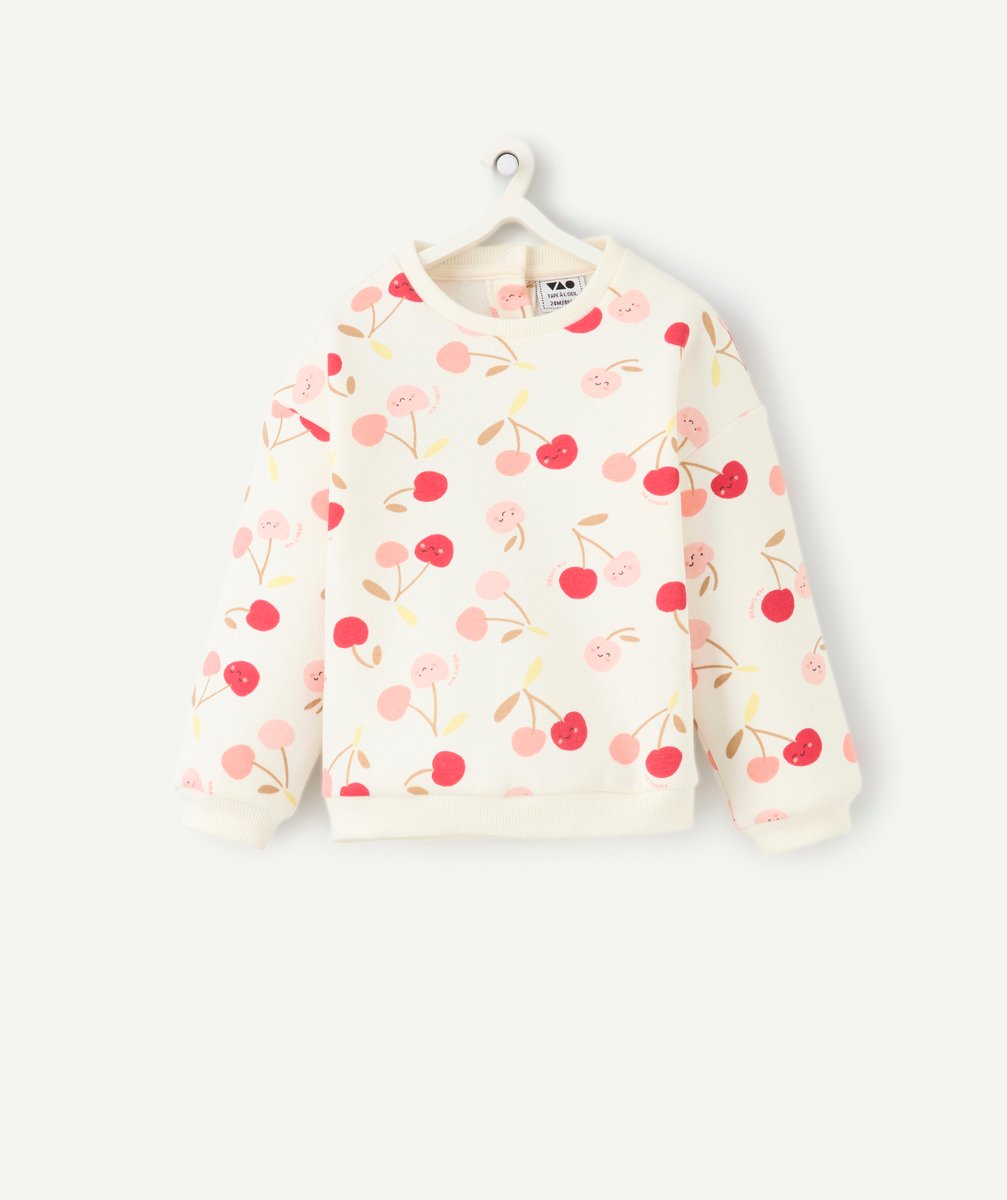 Baby girl sweatshirt with cherry pattern