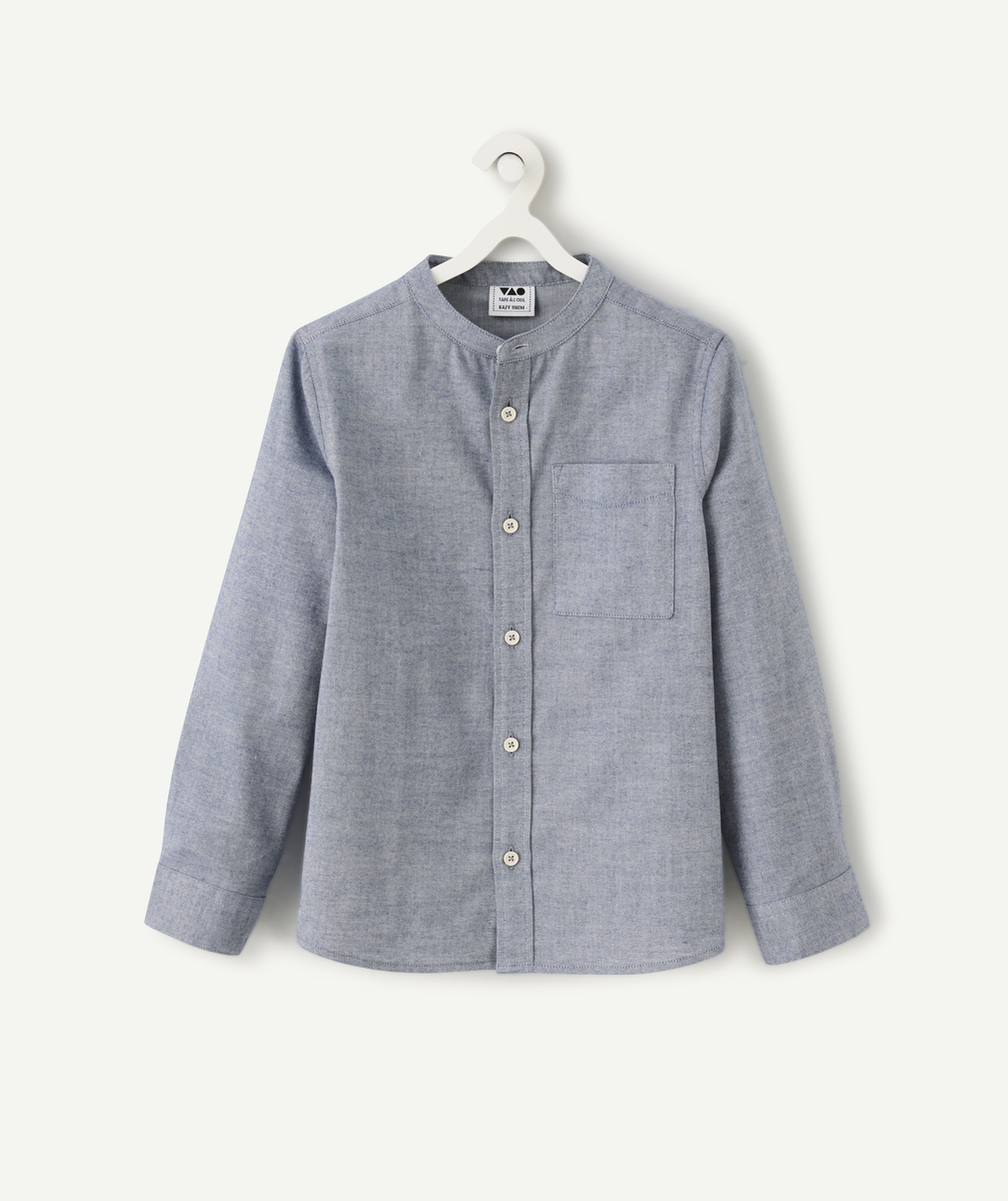 Long-sleeved shirt with mao collar for boys