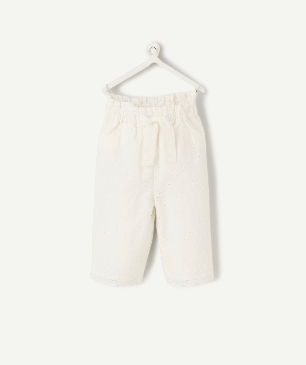 White baby girl pants