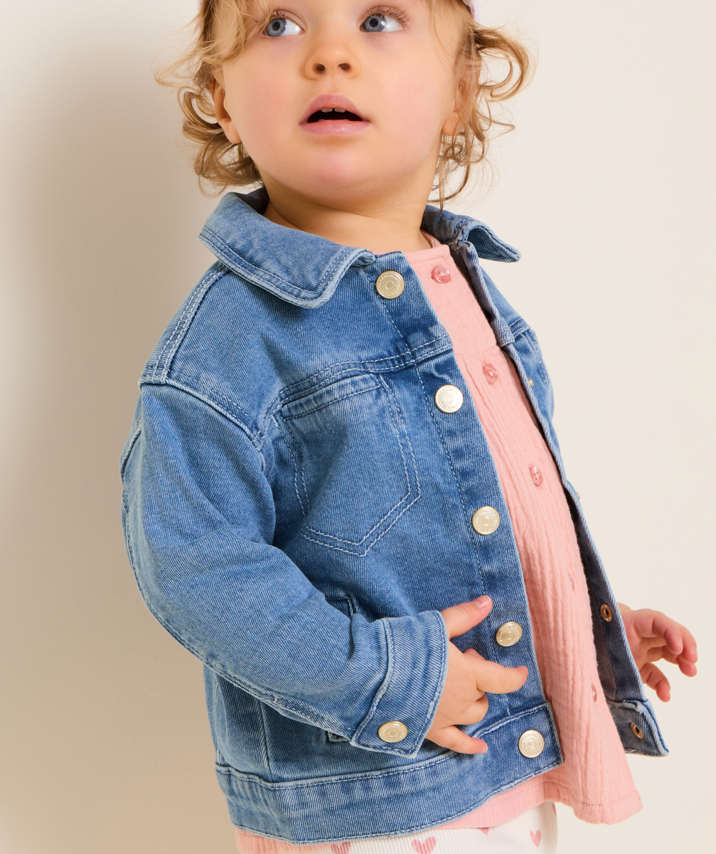Baby girl jacket in light blue denim