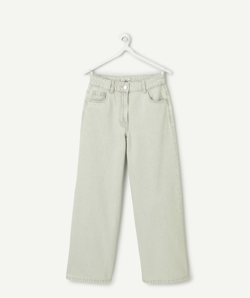 Girl's blue-green wide-leg jeans
