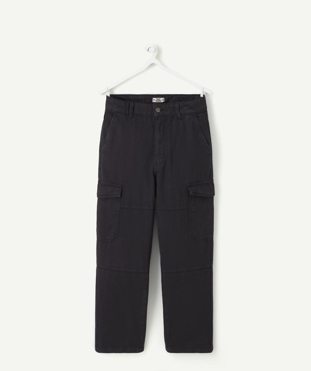 Black wide-leg pants for boys