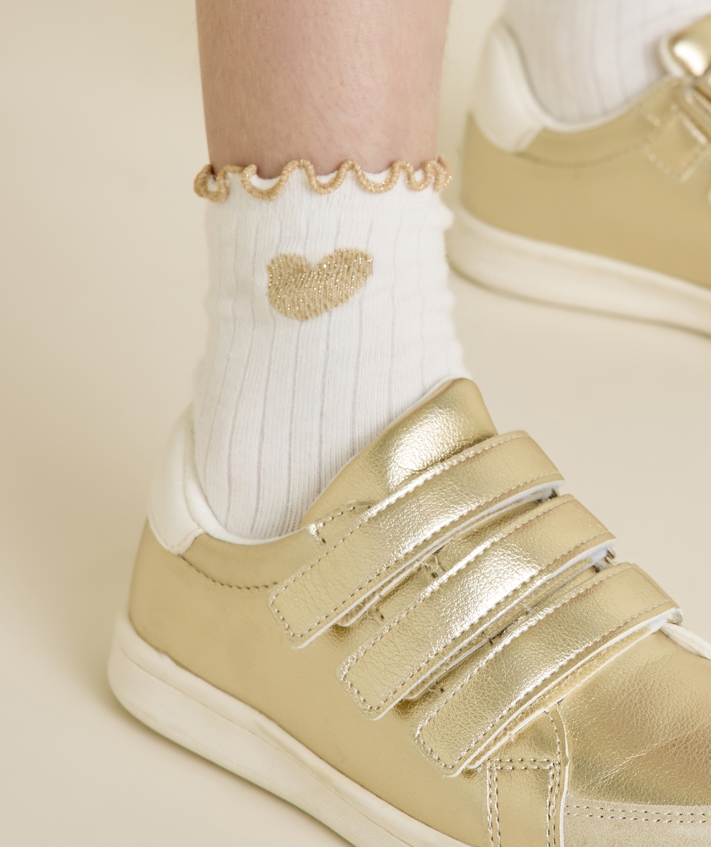 Pack of 5 colorful heart socks for girls
