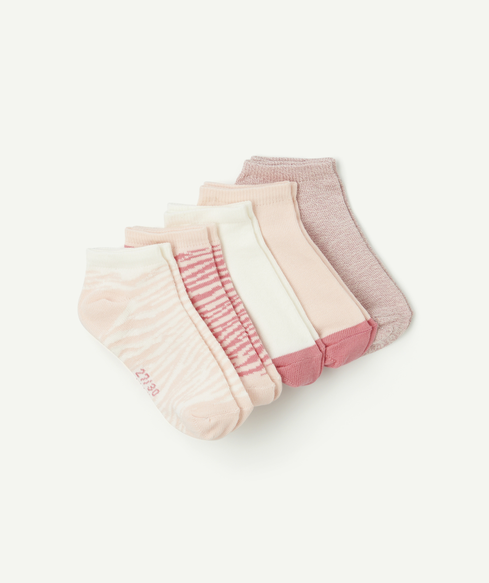 Set of 5 pink socks for girls