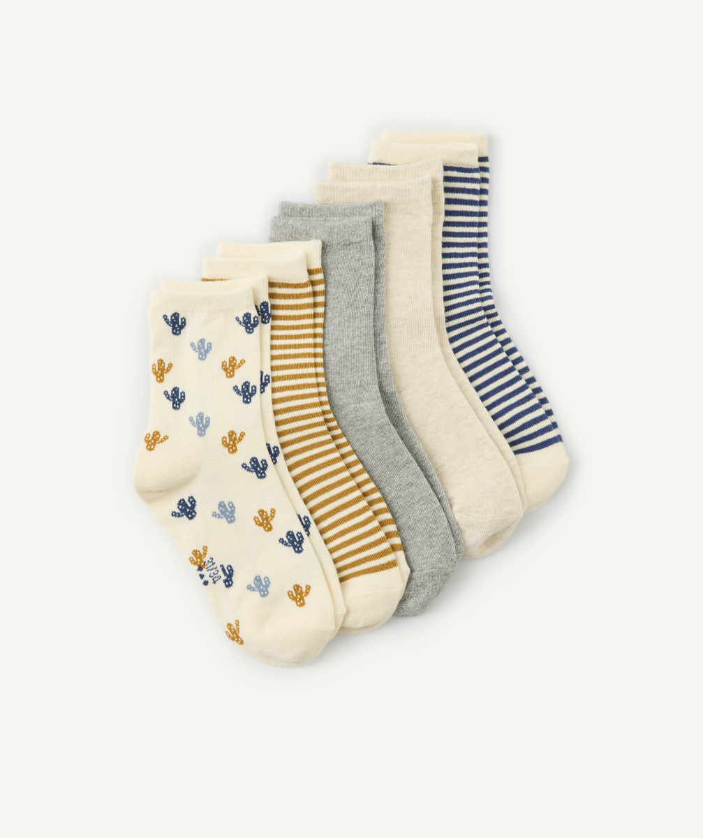 Pack of 5 patterned and striped socks for boys