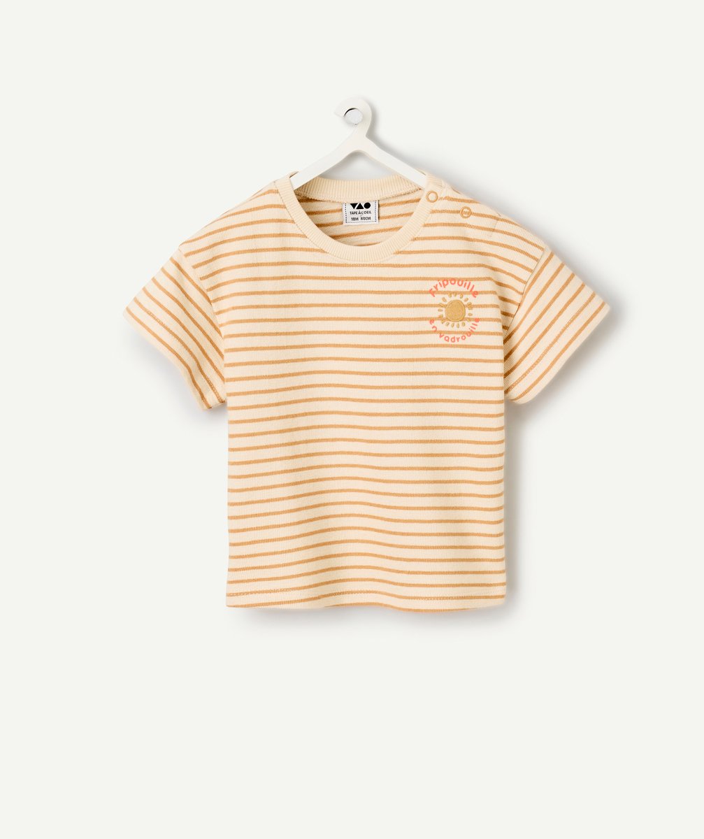 Baby boy orange and white striped t-shirt