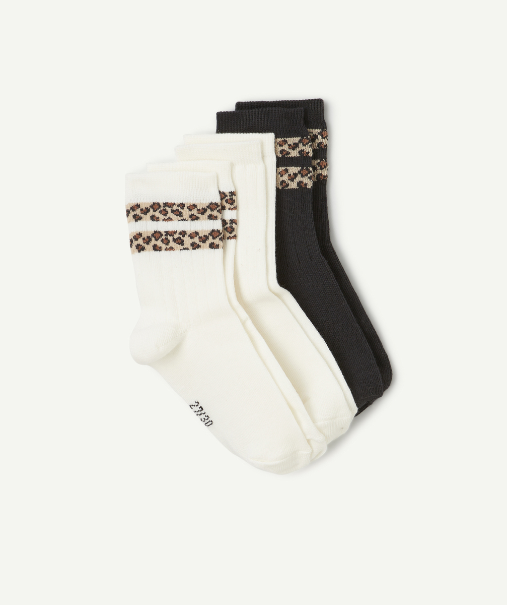 Set of 3 leopard socks for girls