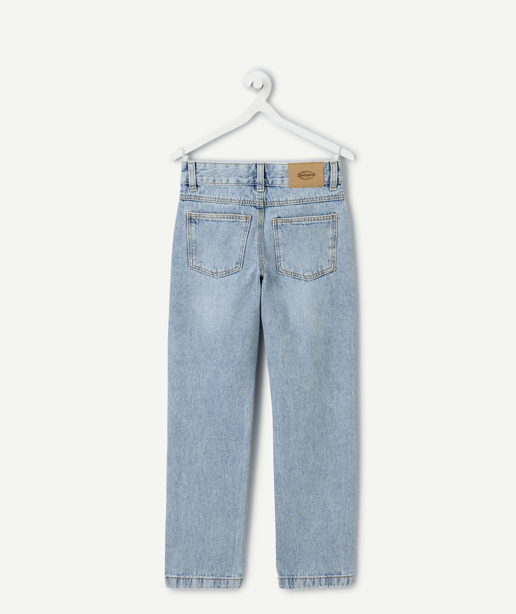 Washed straight-cut boy jeans