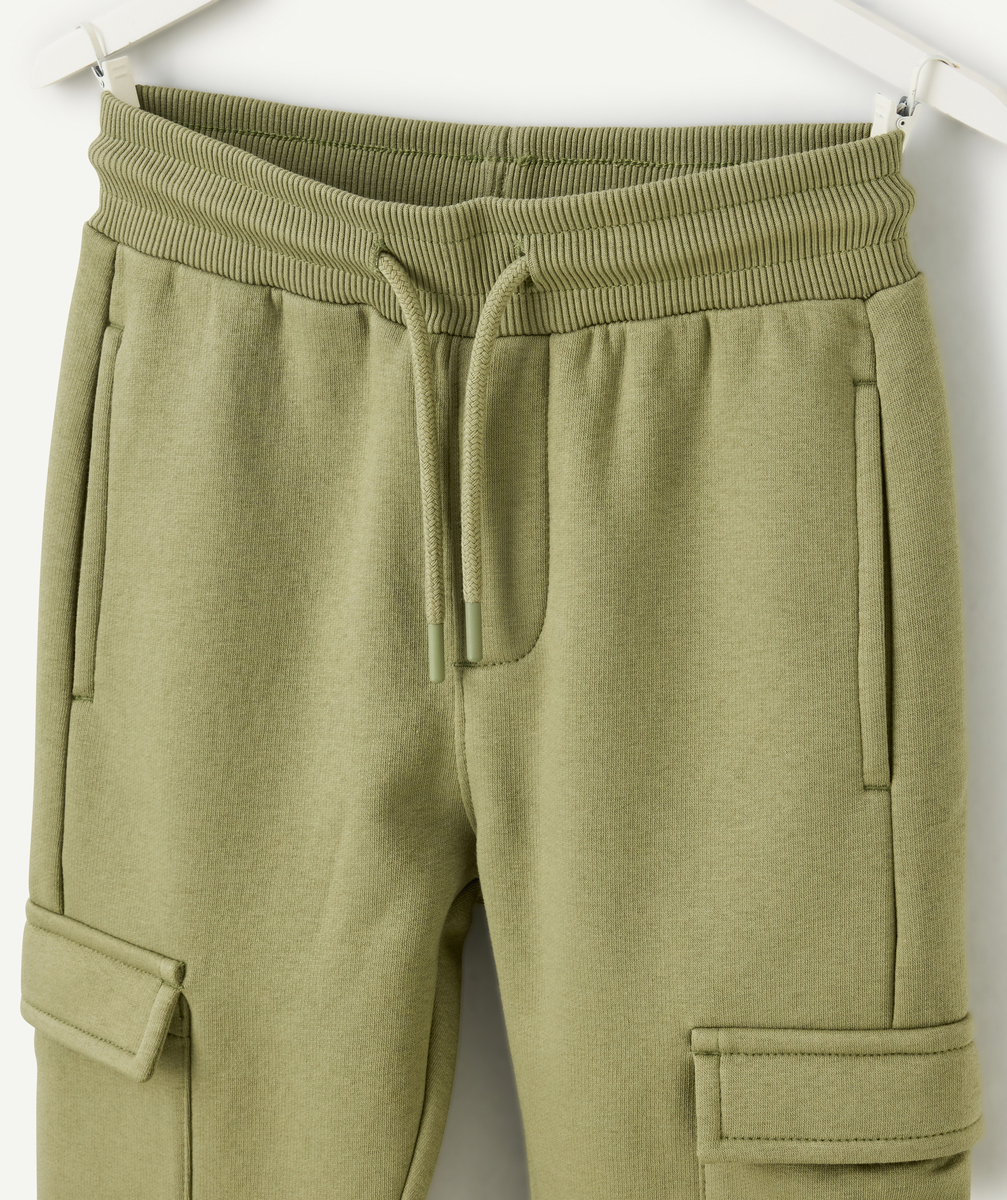 Jogging cargo garçon vert olive