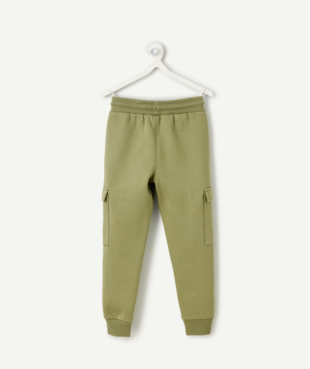 Jogging cargo garçon vert olive