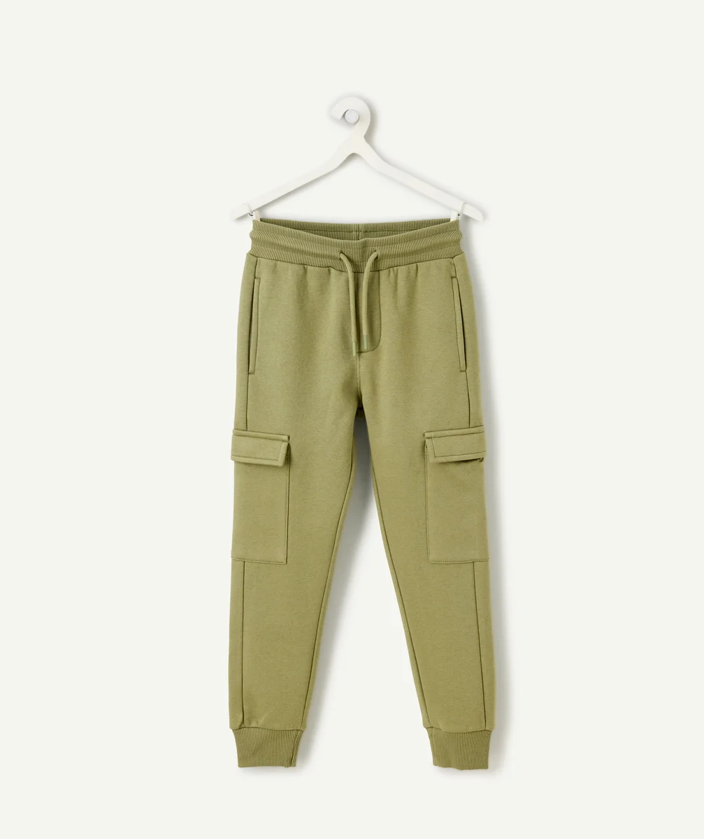 Jogging cargo garçon vert olive