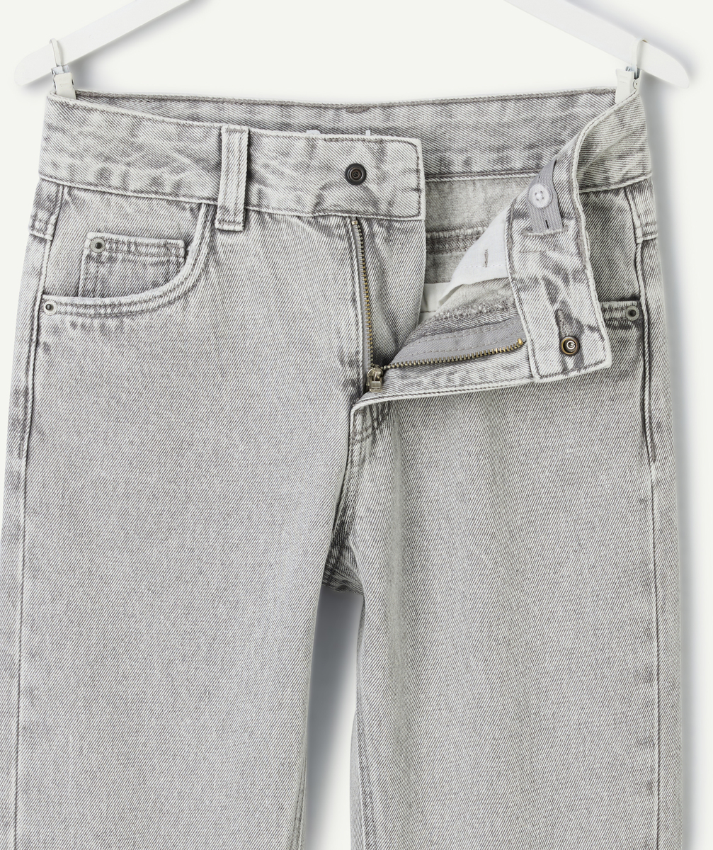 Faded grey boys' straight jeans with lapels