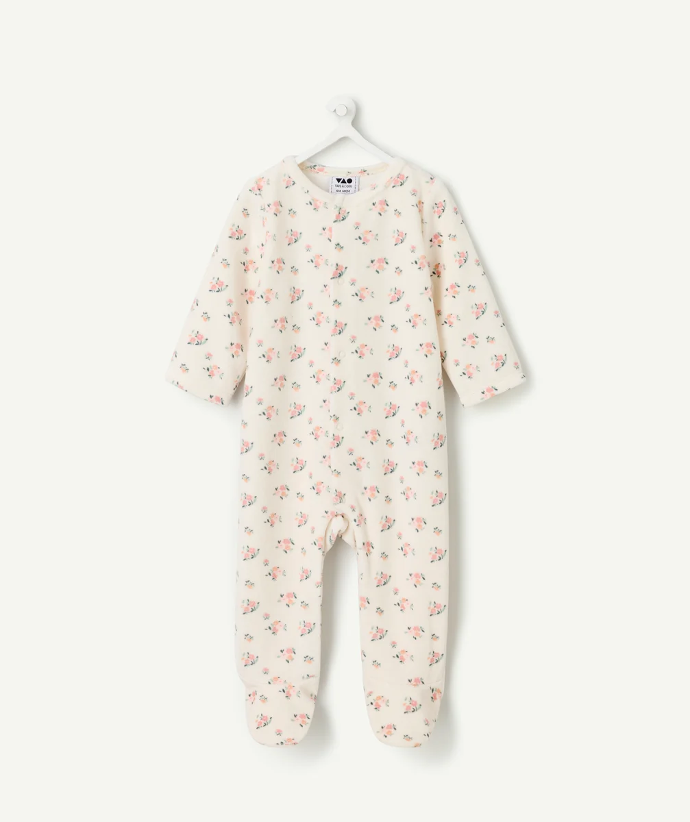 Warm baby girl floral print pyjamas