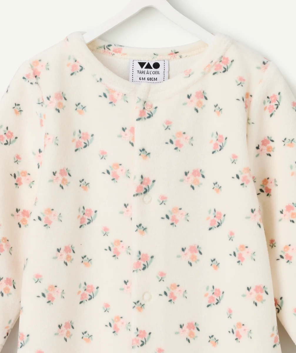 Warm baby girl floral print pyjamas