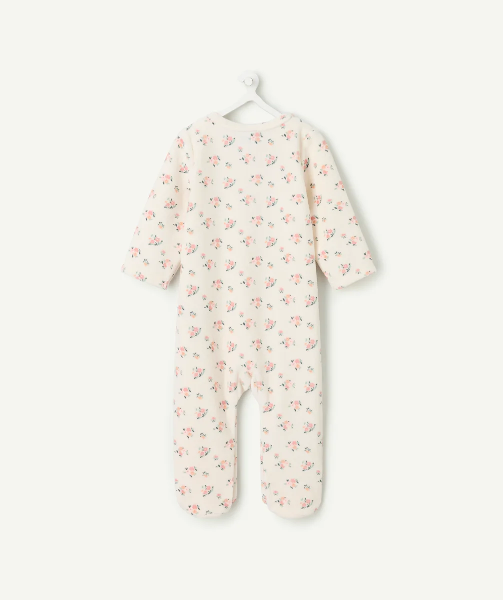 Warm baby girl floral print pyjamas