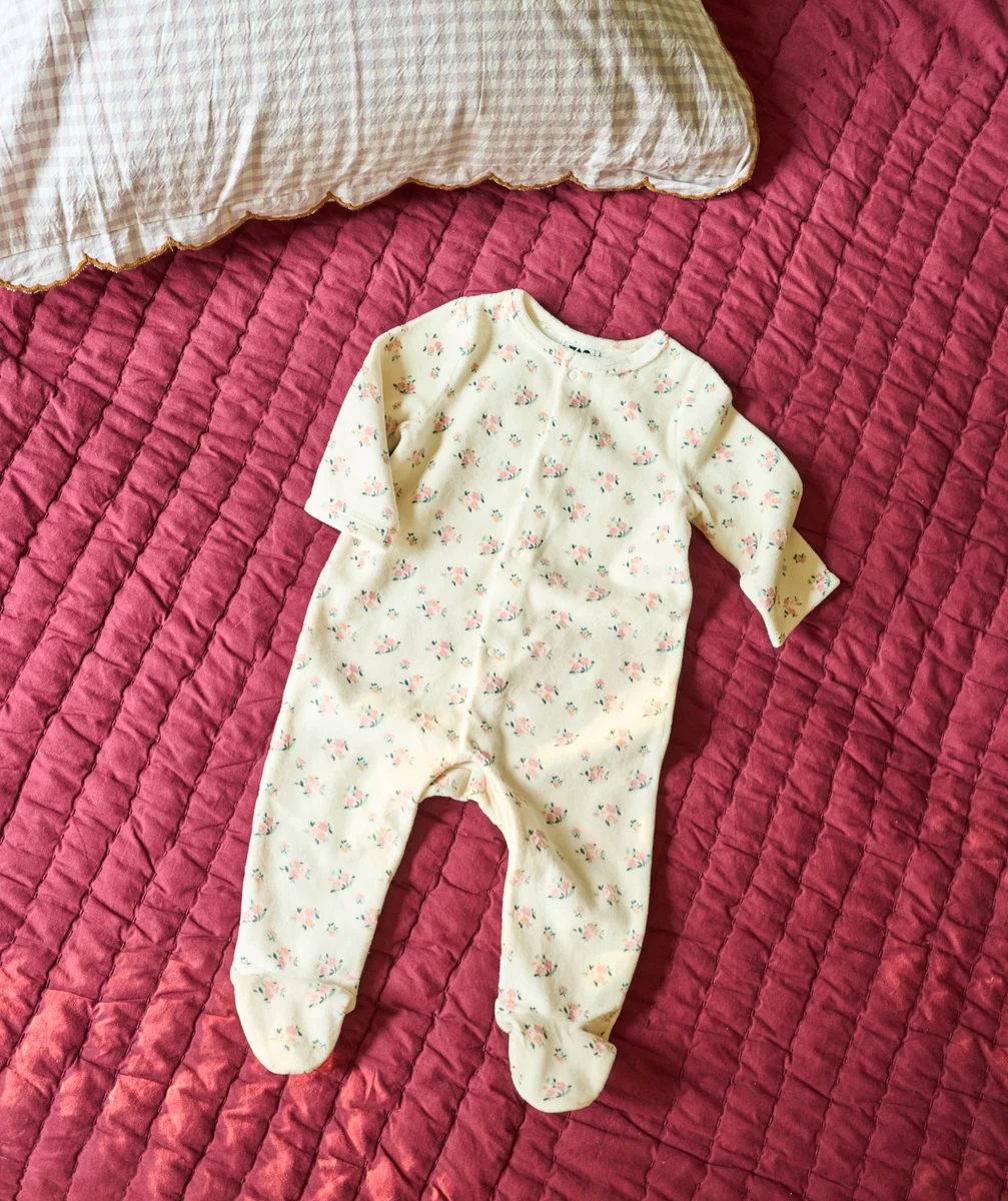 Warm baby girl floral print pyjamas