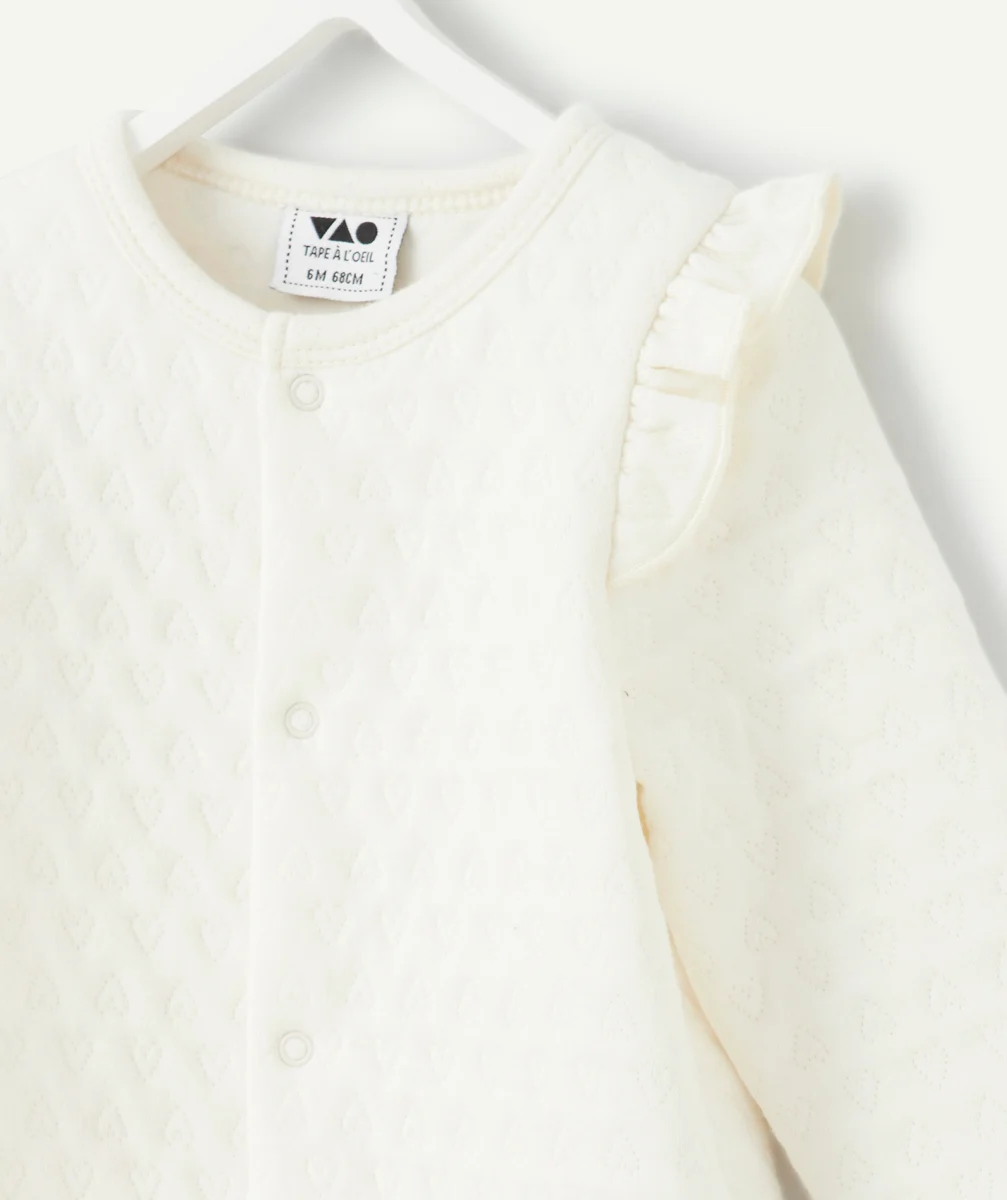 White baby girl pyjamas with ruffles