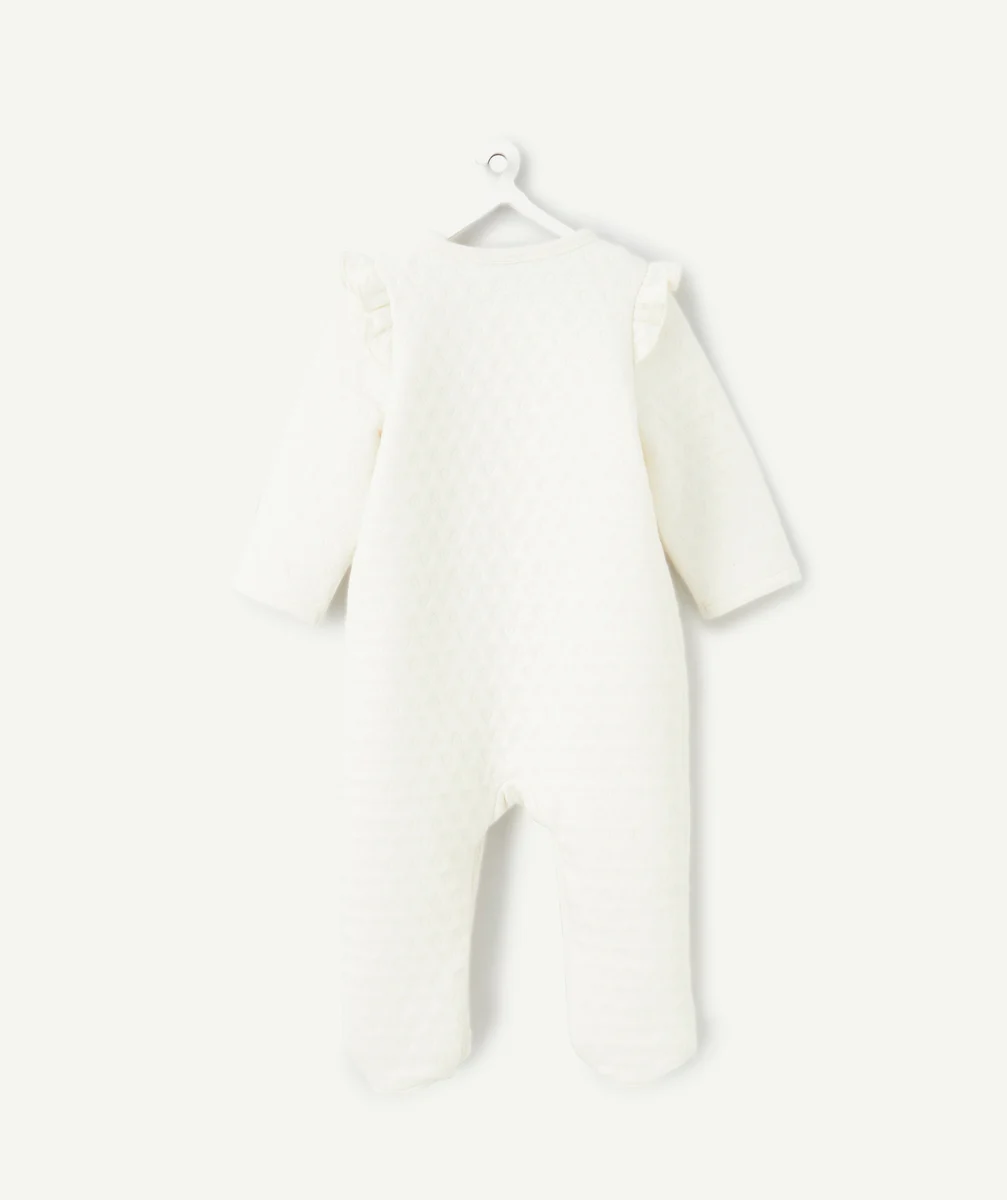 White baby girl pyjamas with ruffles