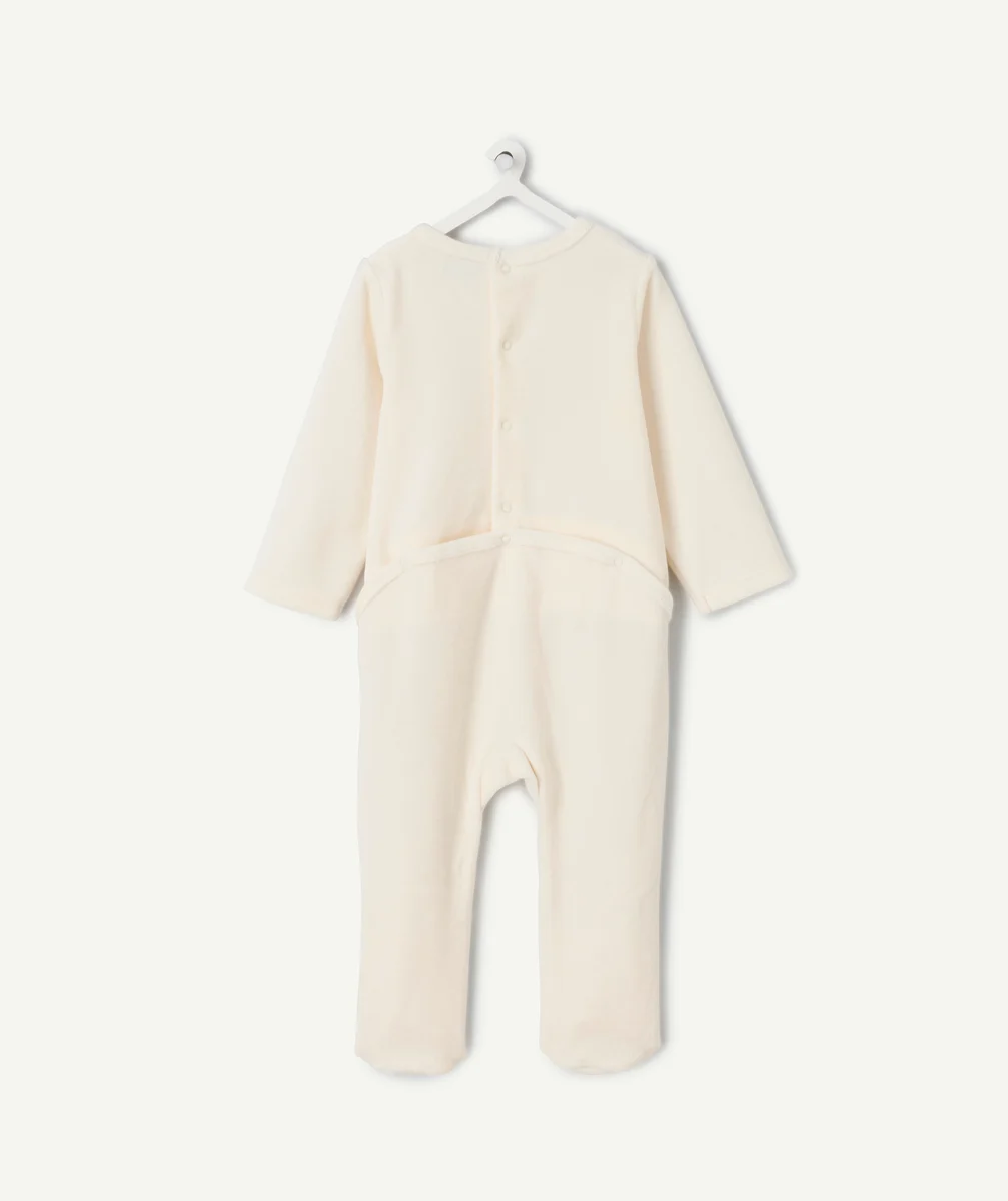 Ecru baby boy pyjamas with animal print