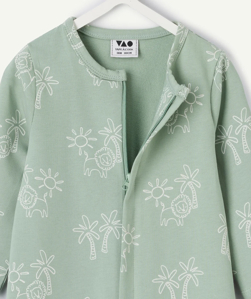 Baby boy green printed pyjamas