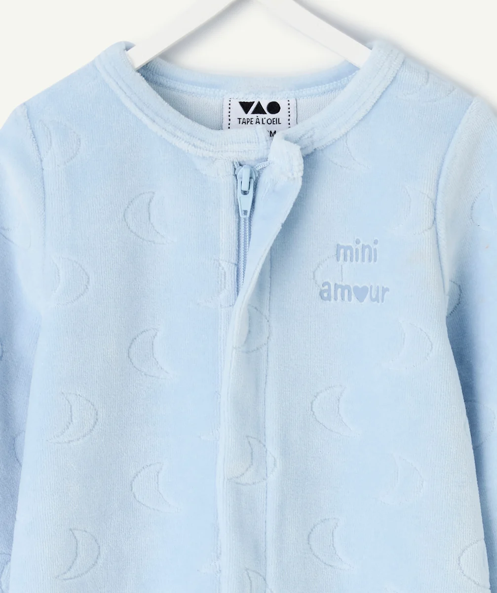 Baby boy pyjamas in blue cotton print