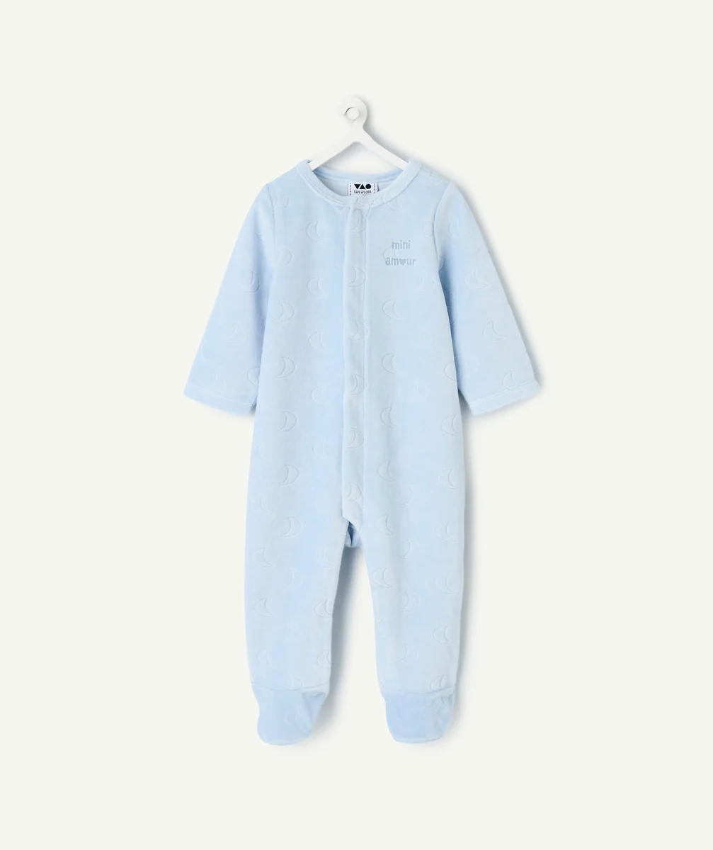 Baby boy pyjamas in blue cotton print