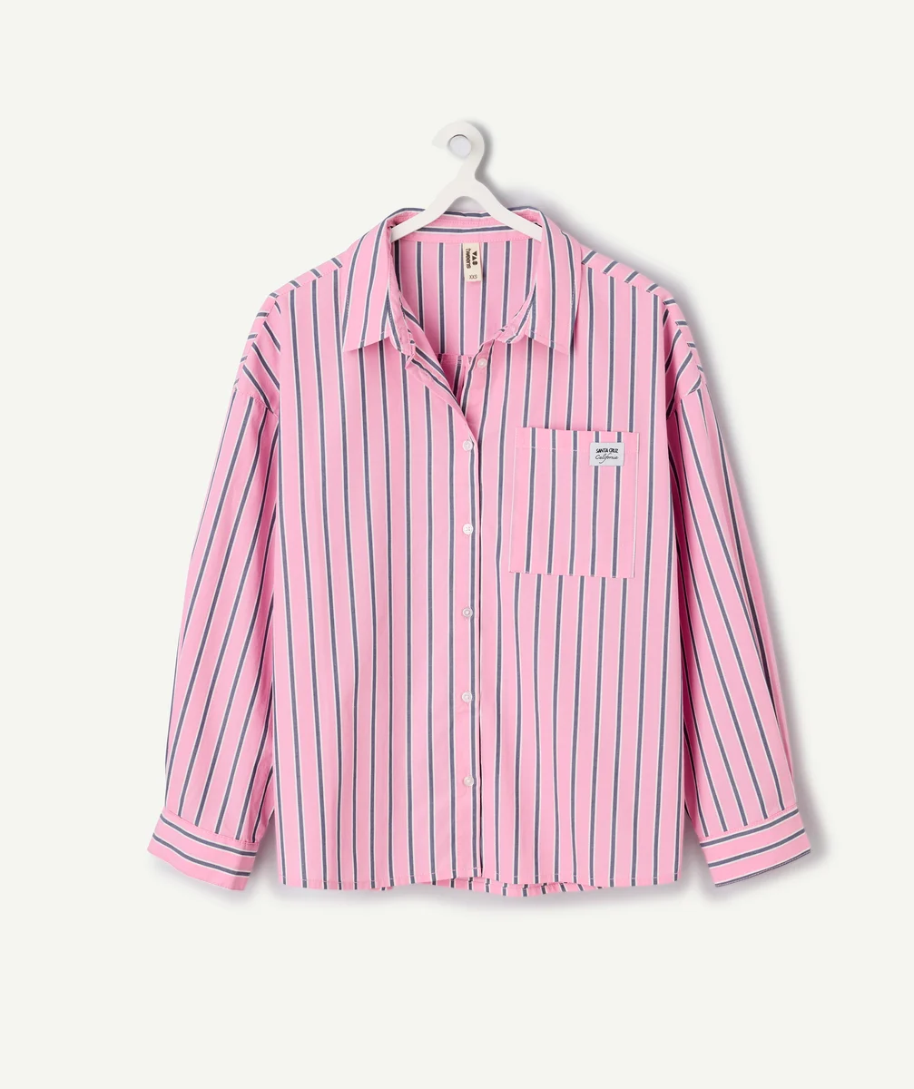 Girl's pink striped shirt