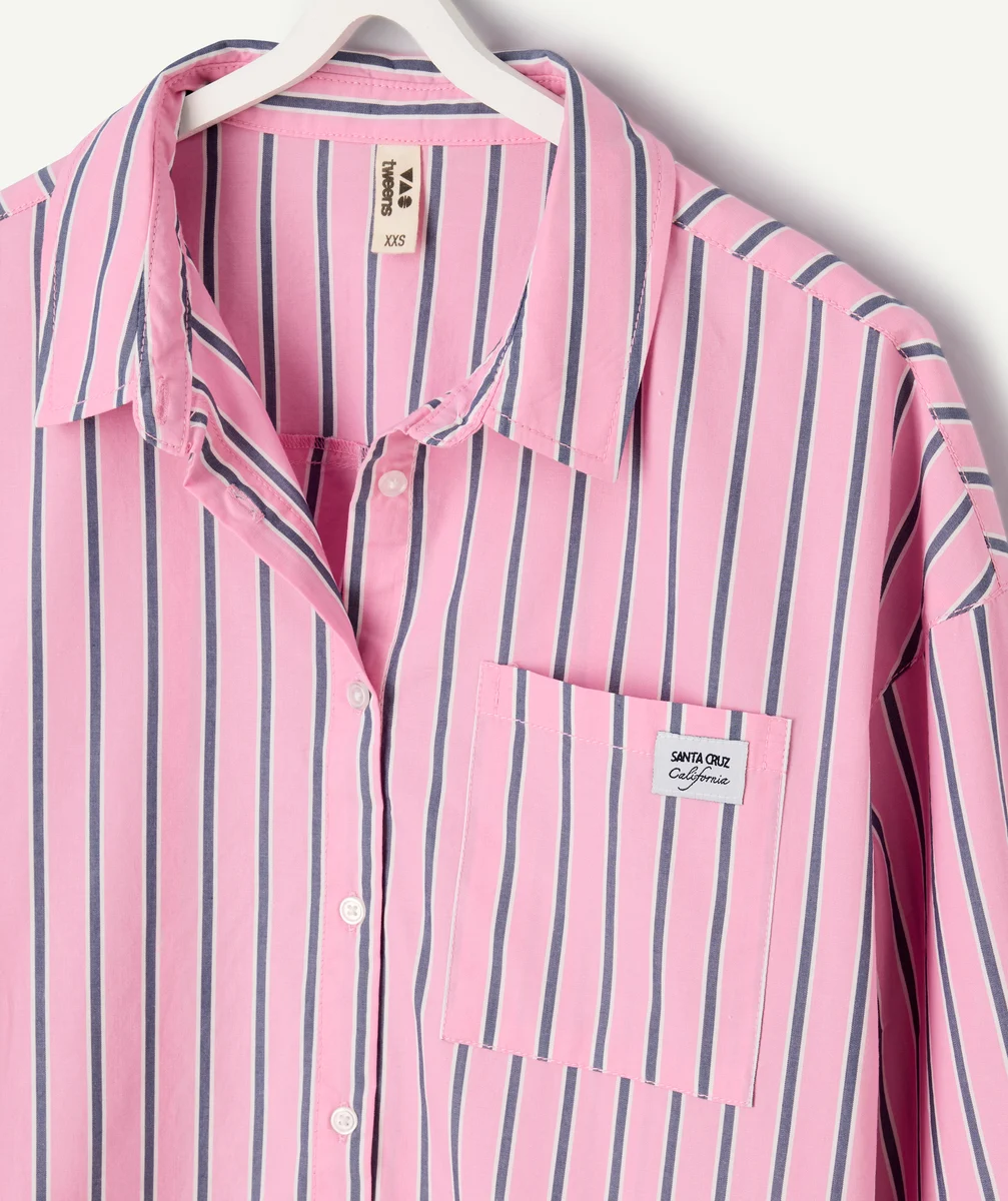 Girl's pink striped shirt