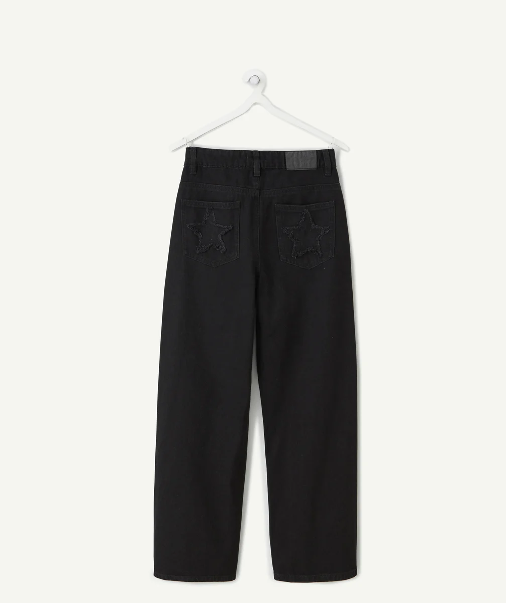 Black girl's jeans with star patches