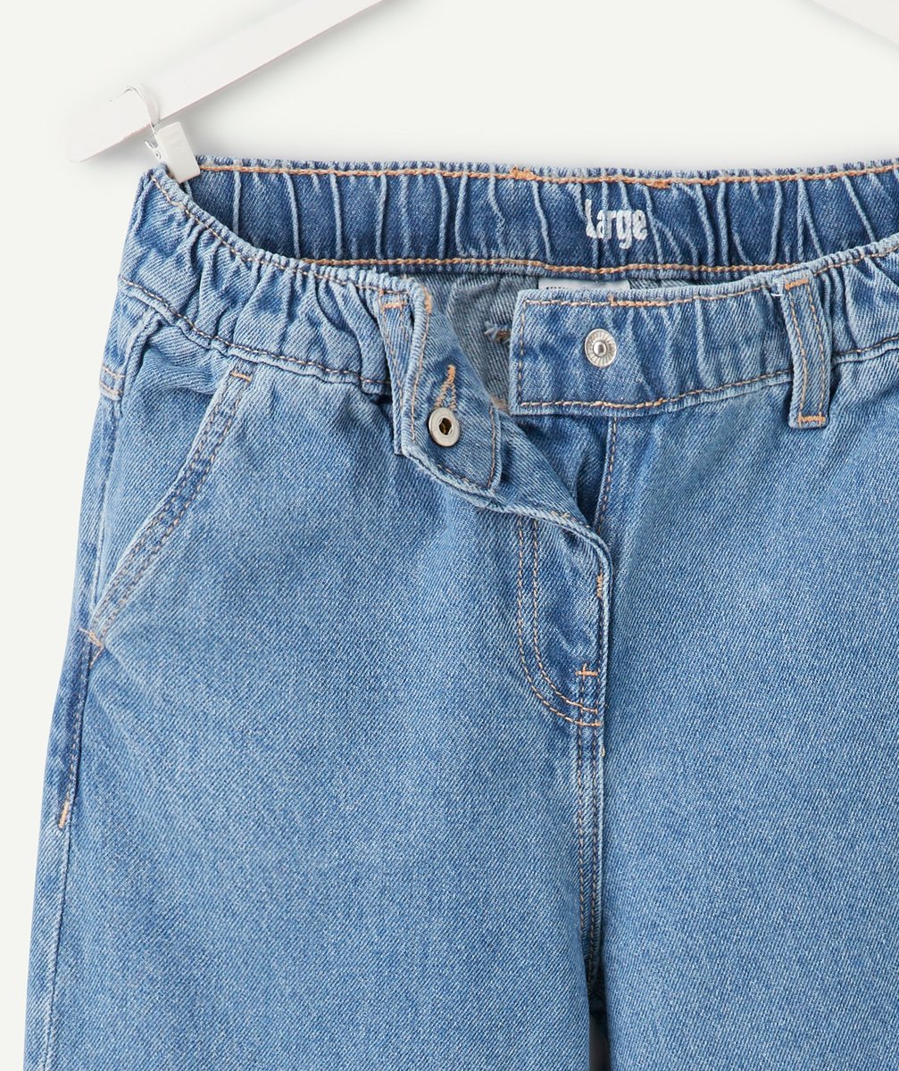 Girl's wide leg jeans in blue denim