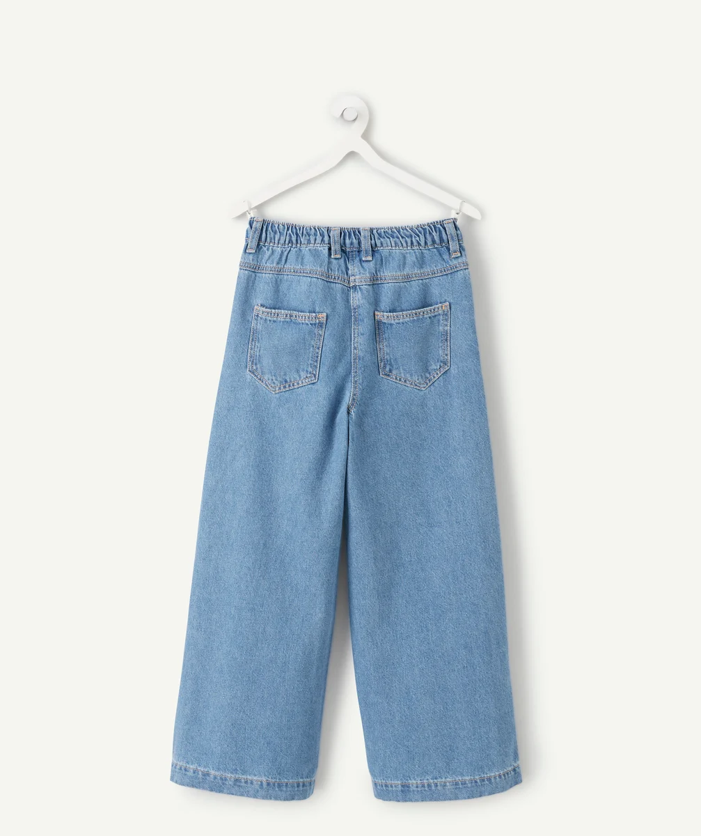 Girl's wide leg jeans in blue denim