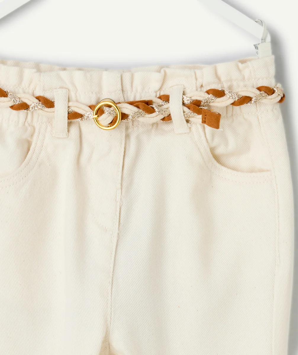 Straight-leg baby girl pants ecru