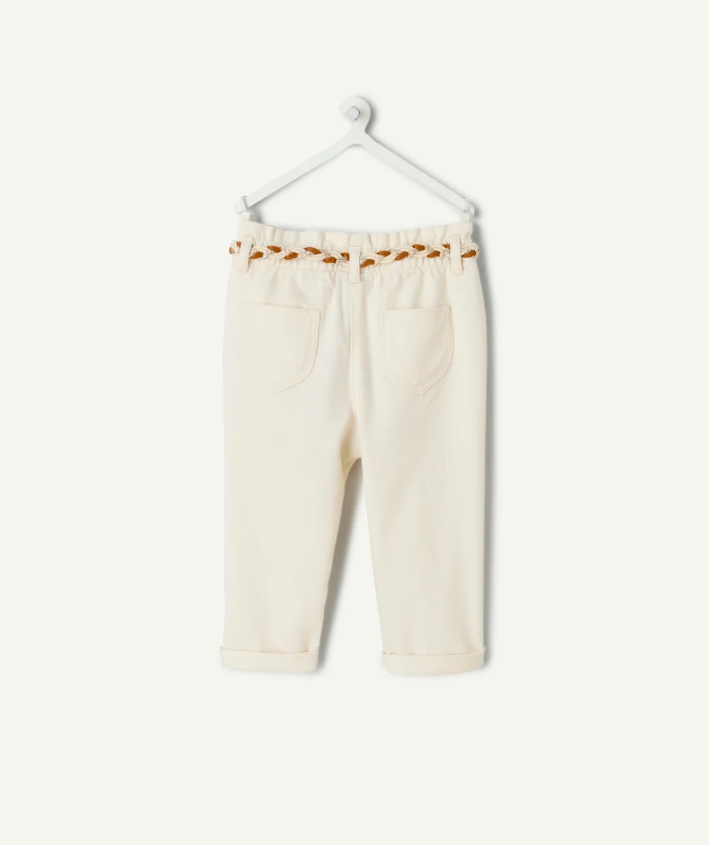 Straight-leg baby girl pants ecru
