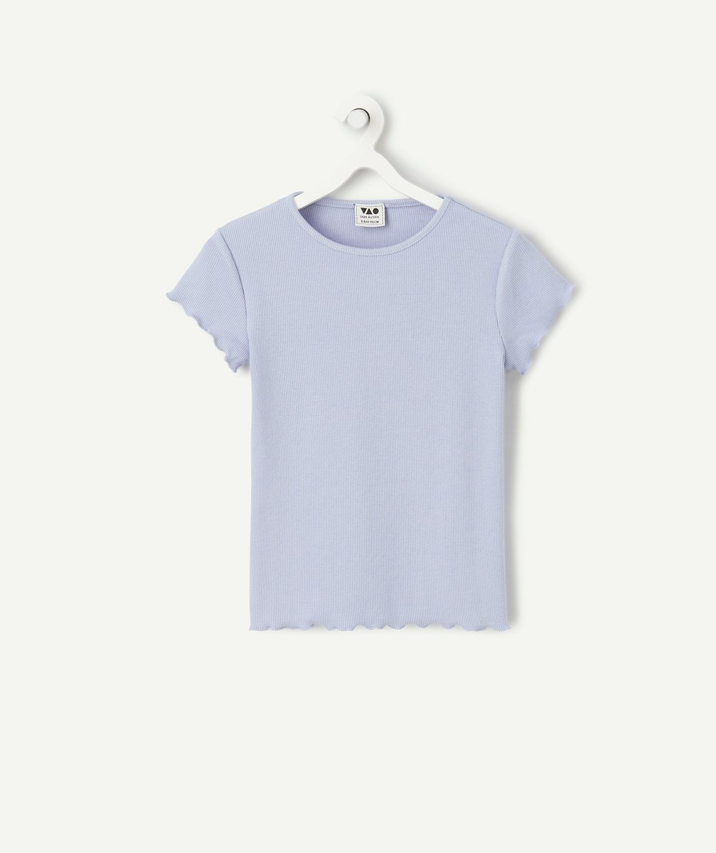 T-shirt fille manches courtes lilas