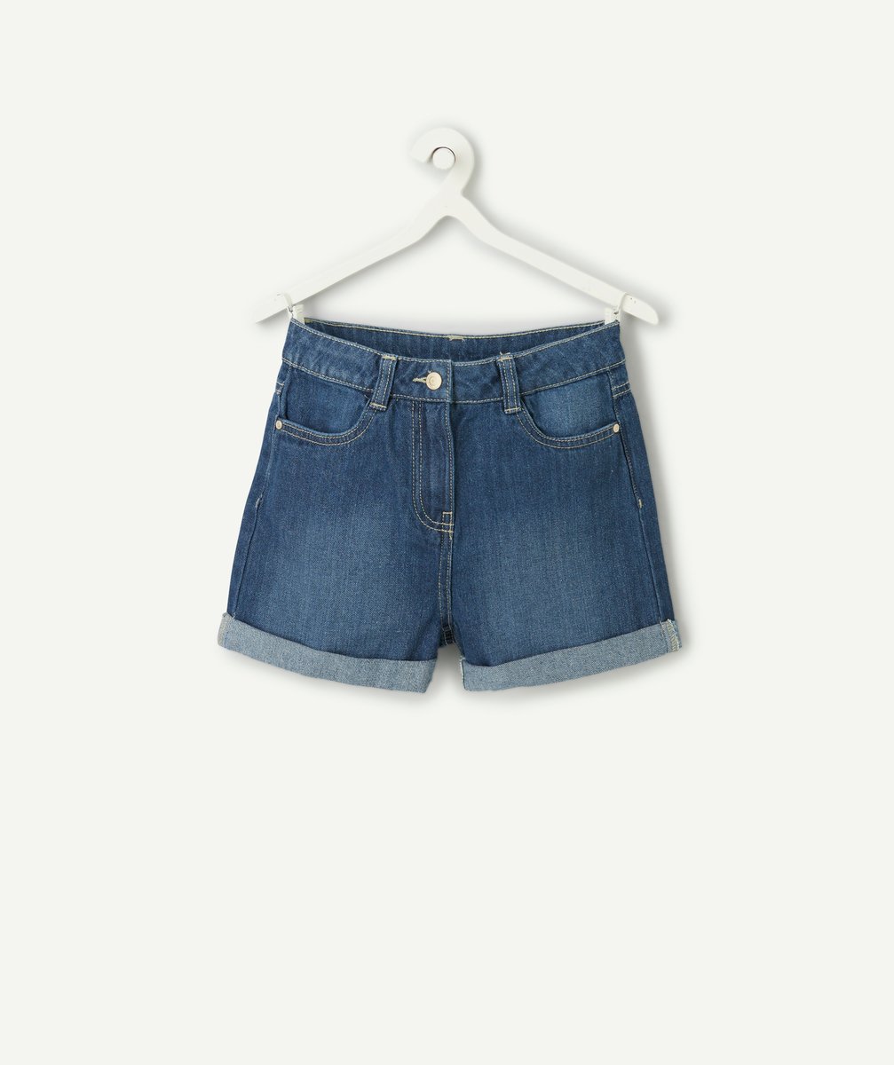 Short en jean fille bleu foncé