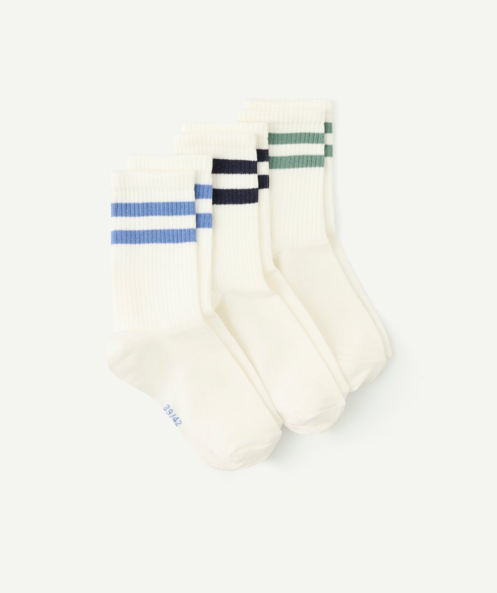 Lot de chaussettes unies à rayures