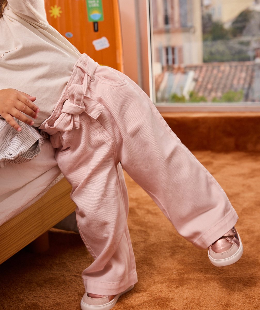 Pantalon large bébé fille rose