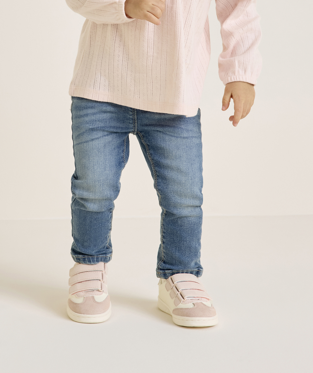 Baby girls' less water denim treggings