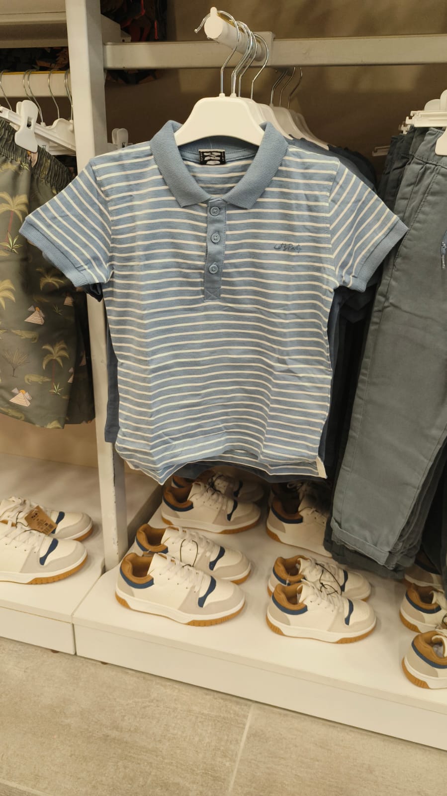 POLO MC ANANAS-FADED DENIM -