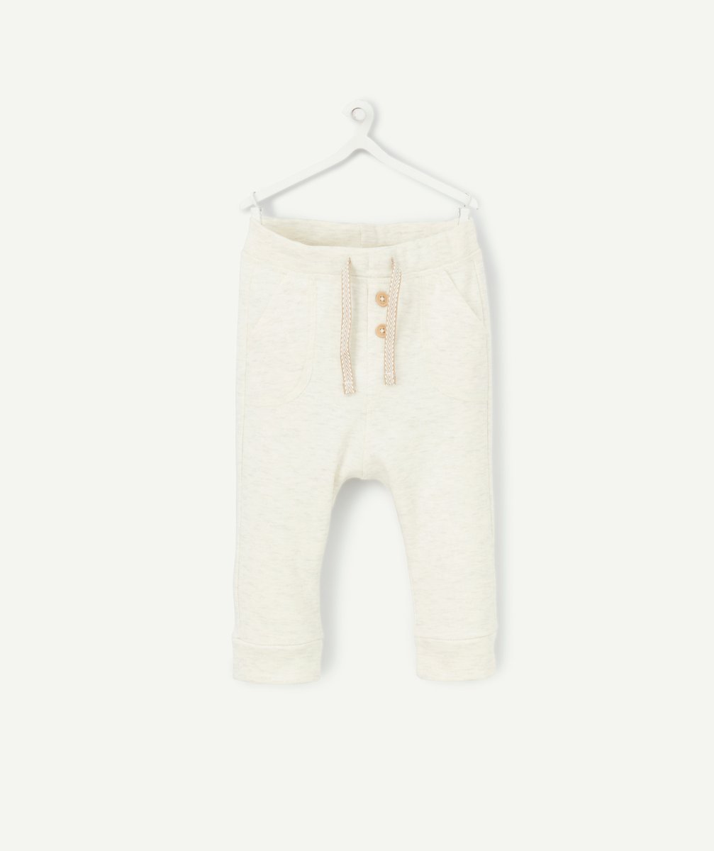 Baby boys' cream marl recycled fibre joggers