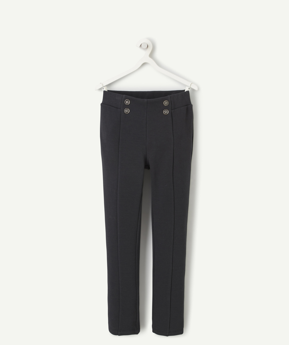 Girls' sequinned cream ribbed treggings in recycled fibres